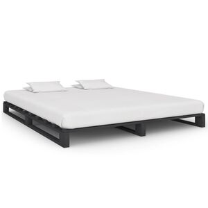 vidaXL Pallet Bed Frame without Mattress Grey 160x200cm Solid Wood