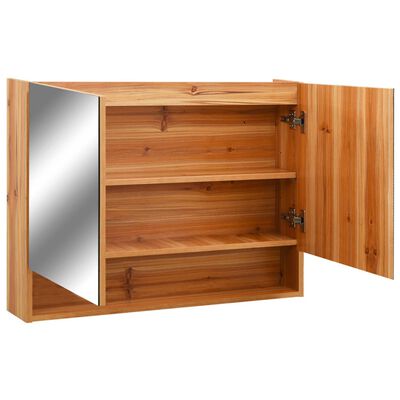 vidaXL LED Bathroom Mirror Cabinet Oak 80x15x60 cm MDF