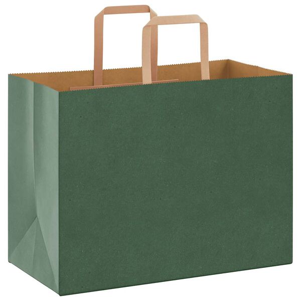 vidaXL Paper Bags 50 pcs with Handles Green 32x17x25 cm