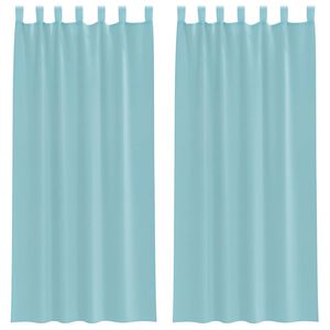 vidaXL Voile Curtains with Loops 2 pcs Turquoise 140x225 cm