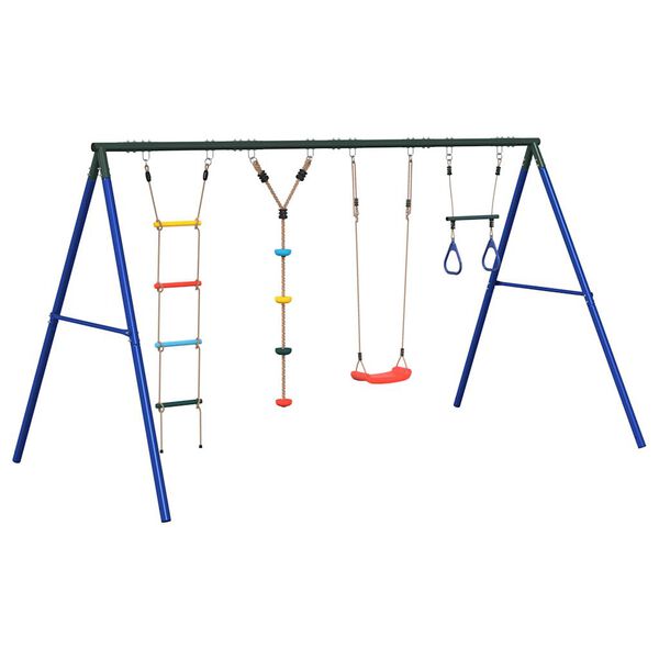 vidaXL Outdoor Swing Set with Swing. Trapeze. Ladder. Disc Swing