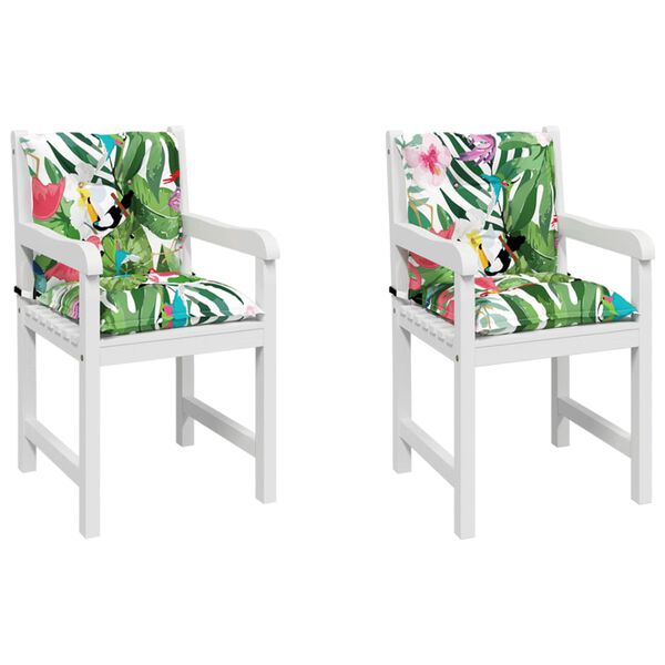 vidaXL Lowback Chair Cushions 2 pcs Multicolour Fabric