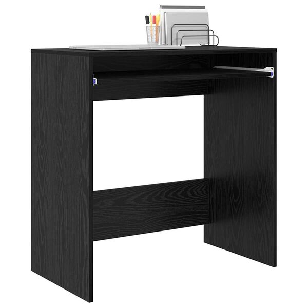 vidaXL Desk with Drawer Black Oak 77.5 x 43 x 79 cm Engineered Wood