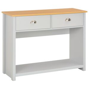 vidaXL Console Table | Grey, Natural Wood Colour | Engineered wood with melamine
