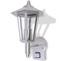 vidaXL Outdoor Uplight Wall Lantern with Sensor Stainless Steel