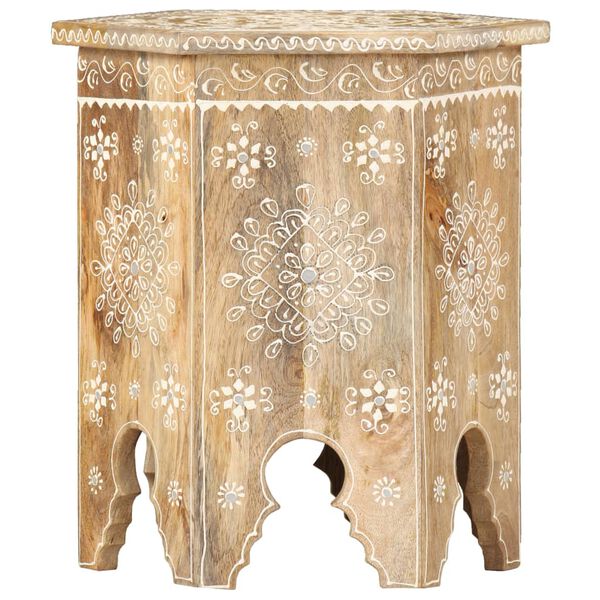 vidaXL Hand-painted Side Table 38x33x42 cm Solid Mango Wood