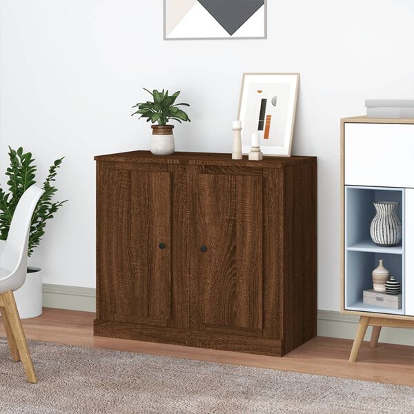 vidaXL Sideboards 2 pcs Brown Oak 37.5x35.5x67.5 cm Engineered Wood