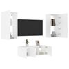 vidaXL 4 Piece TV Wall Units with LED White Engineered Wood