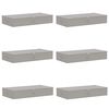 vidaXL Storage Box 6 pcs Non-woven fabric 90 x 48 x 15 cm 64.8 L Grey
