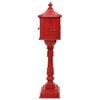 vidaXL Standing Mailbox Red 42.5 x 29.5 x 117 cm Cast Aluminum