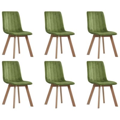 vidaXL Dining Chairs 6 pcs Green Velvet