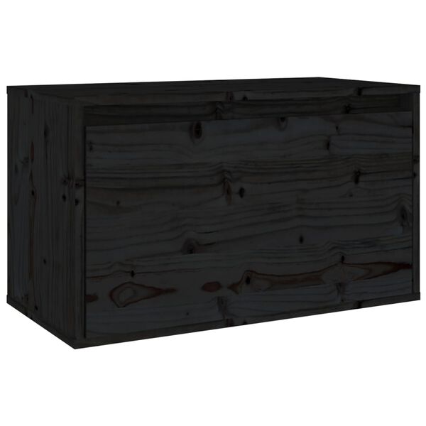 vidaXL Wall Cabinet Black 60x30x35 cm Solid Pinewood