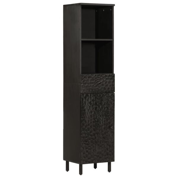 vidaXL Bathroom Cabinet Black 38x33x160 cm Solid Wood Mango