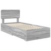 vidaXL Bed Frame with Drawer Grey Sonoma 75 x 190 cm Engineered Wood