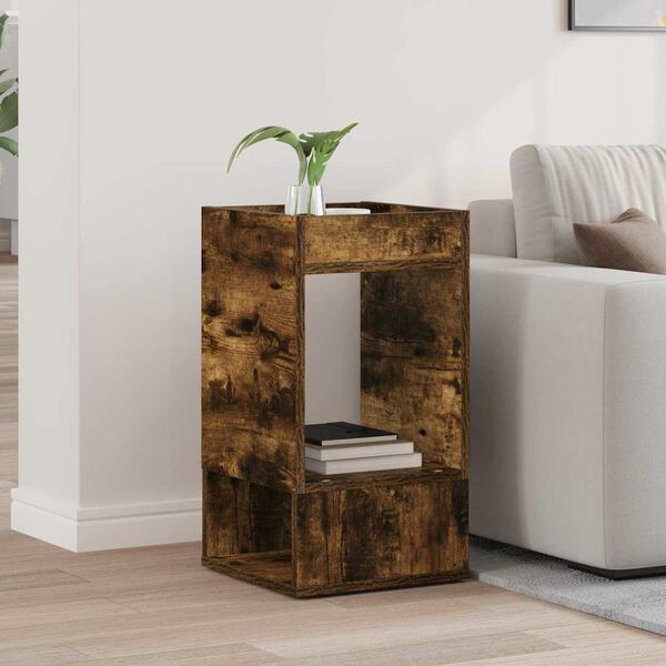 vidaXL End Table Smoked Oak 30 x 30 x 56 cm Engineered Wood