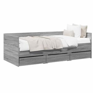 vidaXL Daybed with Drawer with Headboard Grey Sonoma Engineered Wood