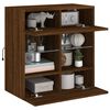 vidaXL TV Wall Cabinet with LED Lights Brown Oak 58.5x30x60.5 cm