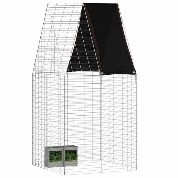 vidaXL Rabbit Cage Silver 100 x 100 x 210 cm Galvanised Steel