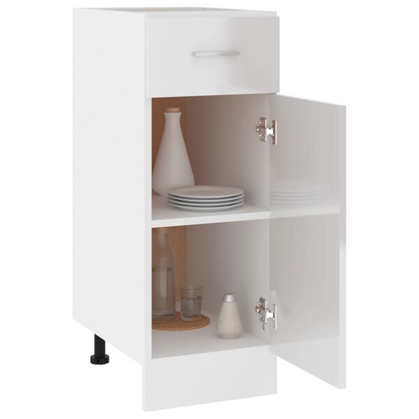 vidaXL Drawer Bottom Cabinet Lyon High Gloss White 30x46x81.5 cm Engineered Wood