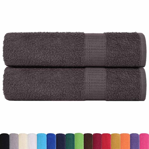 vidaXL Bath Towels "FROGN" 2 pcs Anthracite 100x150 cm 360 gsm