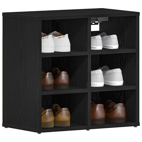 vidaXL Shoe Cabinet 2 pcs Black Oak 52 x 30 x 50.5 cm Engineered Wood