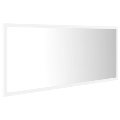 vidaXL LED Bathroom Mirror White 100x8.5x37 cm Acrylic