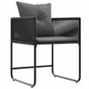 vidaXL Chair 4 pcs Black and Anthracite PE Rattan