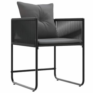 vidaXL Chair 4 pcs Black and Anthracite PE Rattan