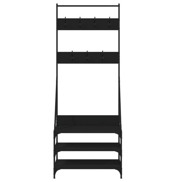 vidaXL Clothes Rack with Shoe Storage Black 70x40x184 cm