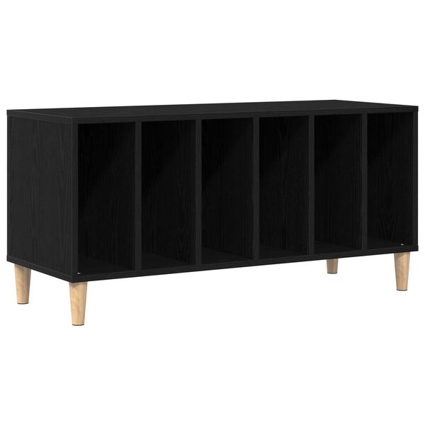 vidaXL Record Cabinet Black Oak 100 x 38 x 48 cm Engineered Wood