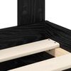 vidaXL Bed Frame with Headboard Black 200 x 200 cm Solid Pine Wood