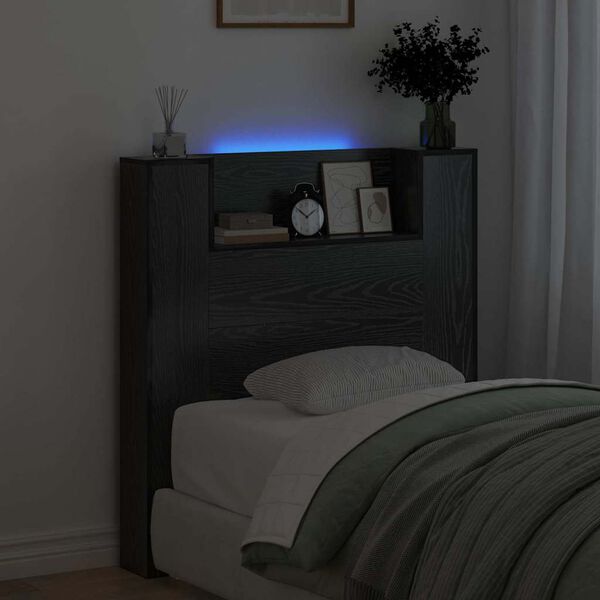 vidaXL Headboard Black Oak 100 x 15 x 103.5 cm Engineered Wood