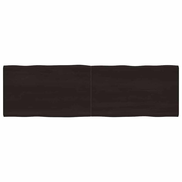 vidaXL Table Top Dark Brown 200x60x(2-6) cm Treated Solid Wood Live Edge