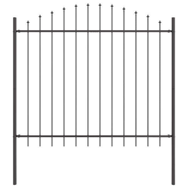 vidaXL Garden Fence 4 pcs Grey 170 x 190 cm Powder-Coated Steel