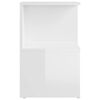 vidaXL Bedside Cabinet High Gloss White 35x35x55 cm Engineered Wood