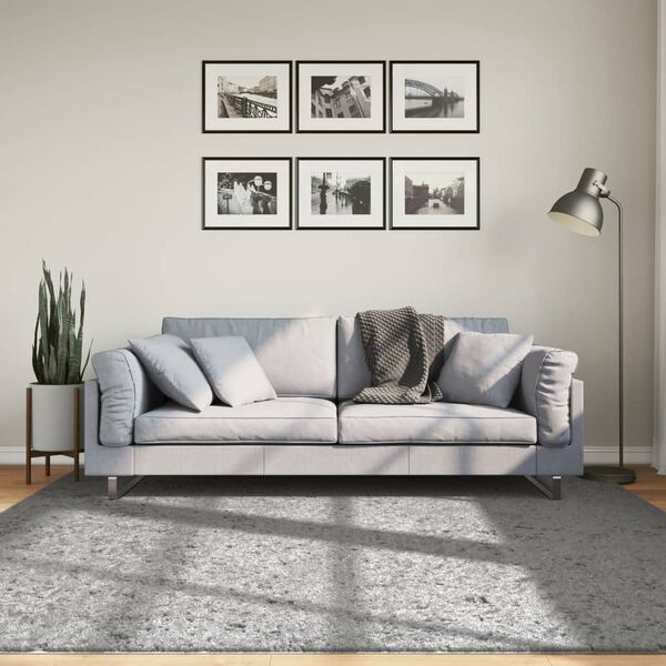 vidaXL Shaggy Rug PAMPLONA High Pile Modern Grey 200x200 cm