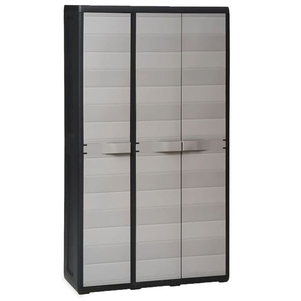 vidaXL Garden Storage Cabinet with 4 Shelves Black and Grey