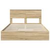vidaXL Storage Bed with Drawer Sonoma Oak 160 x 200 cm Engineered Wood