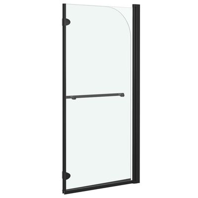 vidaXL Folding Shower Enclosure 2 Panels ESG 120x140 cm Black