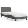vidaXL Bed with Mattress "Dover" Dark Grey Single Fabric