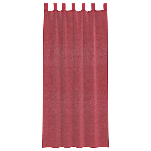 vidaXL Voile Curtains with Loops 2 pcs Wine Red 140x225 cm