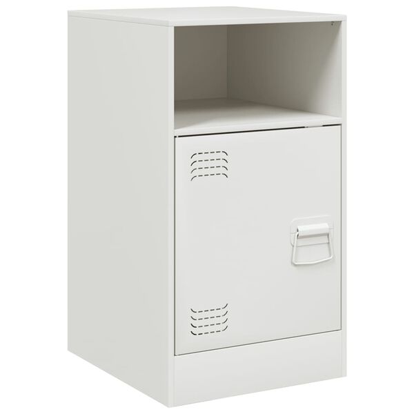 vidaXL Bedside Cabinet White 34.5x39x62 cm Steel