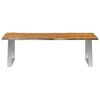 vidaXL Bench 140 cm Solid Acacia Wood and Stainless Steel