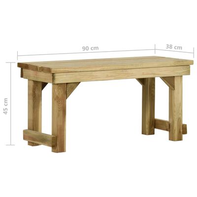 vidaXL Garden Bench 90 cm Solid Pinewood