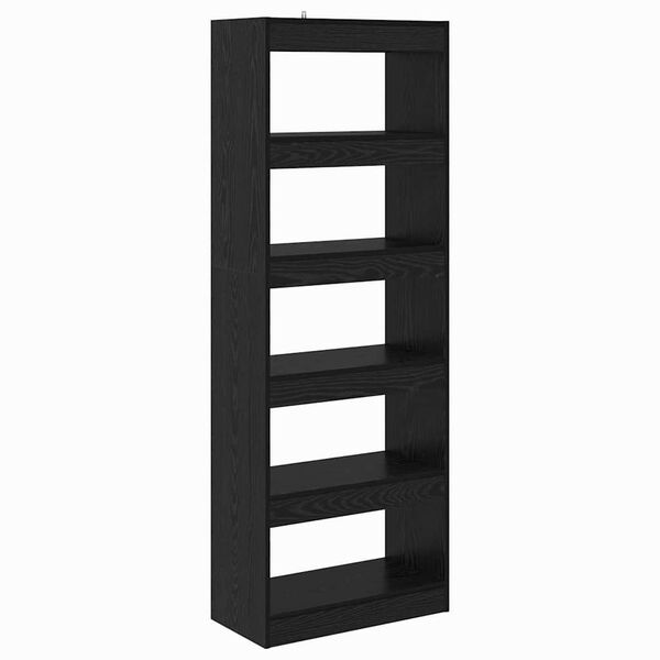 vidaXL Book Cabinet Black oak 60 x 30 x 166 cm Engineered wood