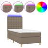 vidaXL Box Spring Bed with Mattress&LED Taupe 80x200 cm Fabric