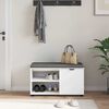vidaXL Hall Bench White 80 x 38 x 46 cm Engineered Wood and Fabric