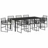 vidaXL Garden Dining Set 9 pcs Black Powder-Coated Steel