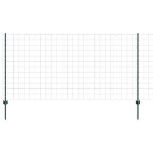 vidaXL Euro Fence with Post 25 x 1.2 m PVC-Coated Steel Green Mesh