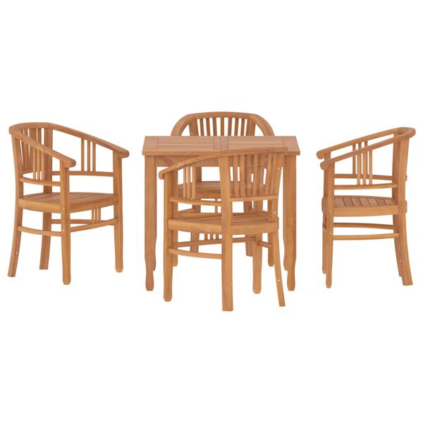 vidaXL 5 Piece Garden Dining Set Solid Wood Teak